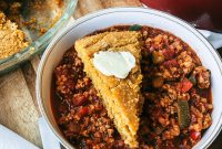 Chicken and Veggie Chili with Gluten Free Pumpkin Cornbread