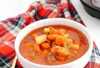 Instant Pot Hamburger Soup with Ground Beef and Vegetables