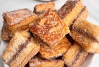 Cream Cheese Stuffed French Toast Bites with Maple Syrup