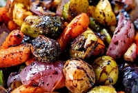 Roasted Vegetables with Honey Balsamic Glaze