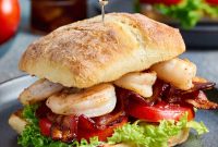 Grilled Shrimp BLT Sandwich with Herb Aioli