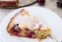 Irresistible Cherry Almond Cake with Fragrant Glaze