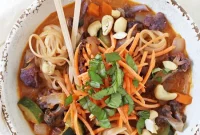 Rainbow Vegetable Curry Noodle Bowls