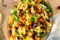 Fall Pasta Salad with Roasted Butternut, Cranberries and Feta