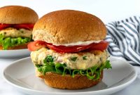 Greek Spinach Feta Chicken Burgers