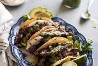 Paleo Grilled Steak Fajitas with Chimichurri Sauce