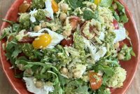 Quick Pesto Orzo Caprese Salad with Basil and Mozzarella