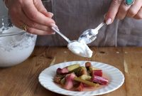 Poached Rhubarb with Vanilla Coconut Cream Recipe