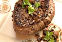 Seared Steak au Poivre with Balsamic Glaze