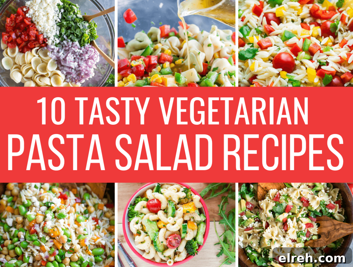 Vegetarian Pasta Salad Recipes Collage