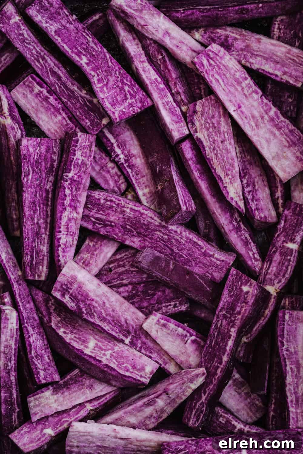 sweet potatoes cut into fries