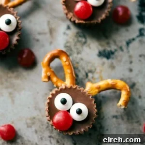 Close-up mini reindeer treat