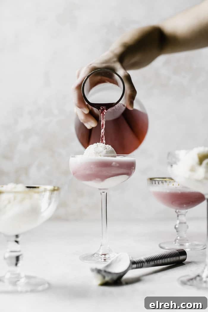 Sparkling Hibiscus Ice Cream Float Recipe 4 Hibiscus Ice Cream Float | thealmondeater.com