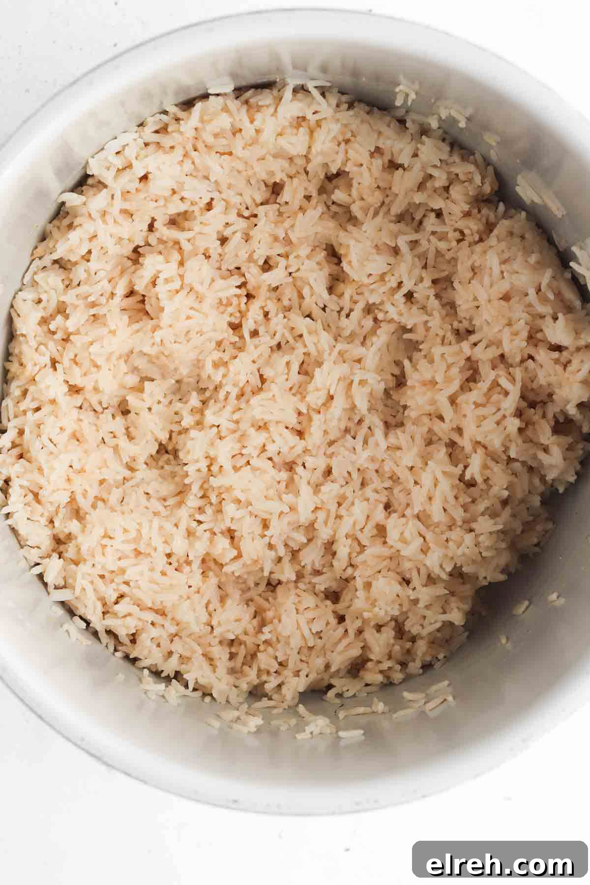 Instant pot coconut rice cooked in an instant pot base.