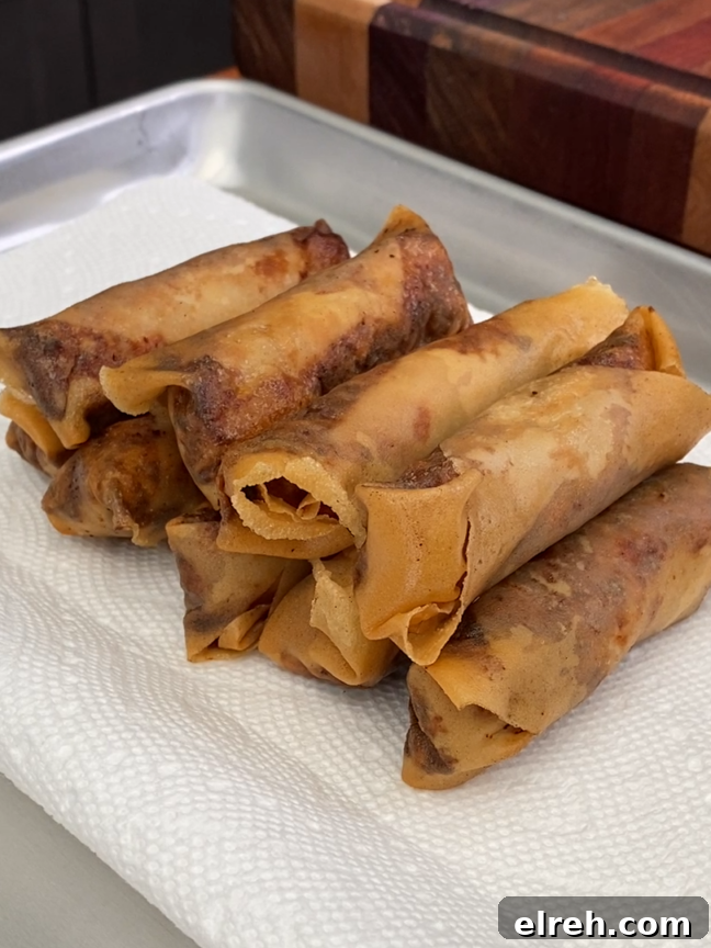 a plate of handmade and freshly fried lumpia