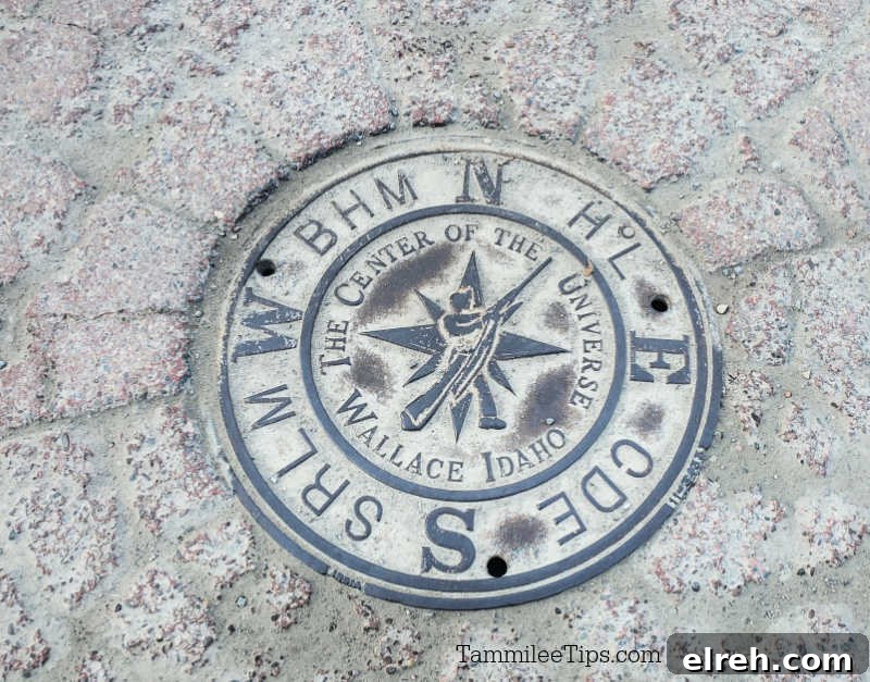 The center of the universe Wallace Idaho street marker 