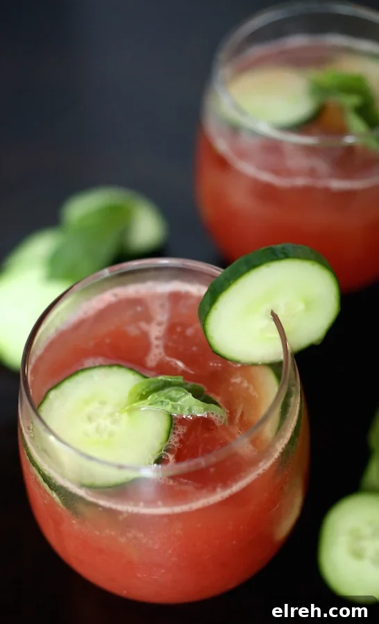 Cucumber Watermelon Basil Cooler