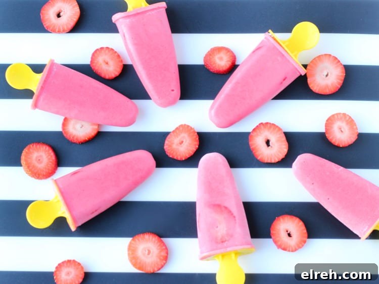 Strawberries and cream popsicles.