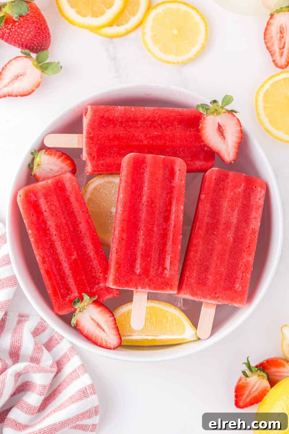 Strawberry lemonade popsicles.