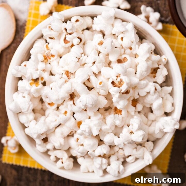 Bowl full of salt and vinegar popcorn
