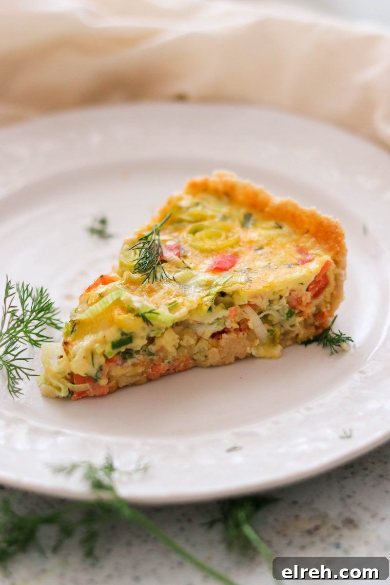 Paleo & Keto Quiche with Smoked Salmon and Leeks