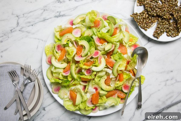 spring salad with orange, avocado, radish and pumpkin seed brittle | pamela salzman