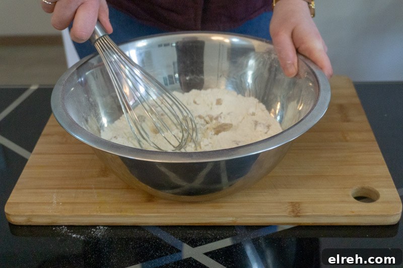 Brown Butter Banana Bread Recipe Without Brown Sugar 4 Mixing the flour, salt, baking soda and walnuts for banana bread