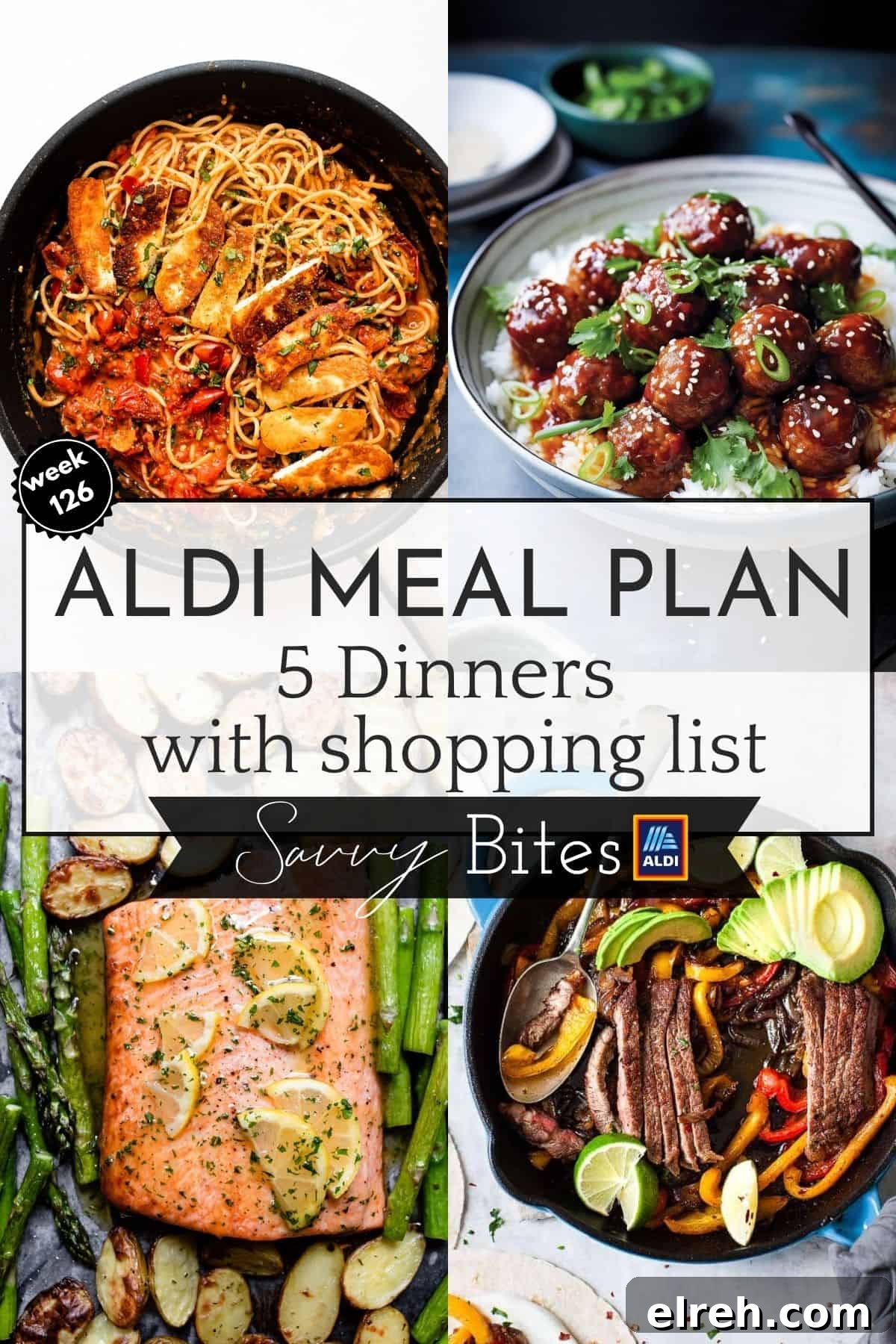 Aldi meal plan 126 photo collage.