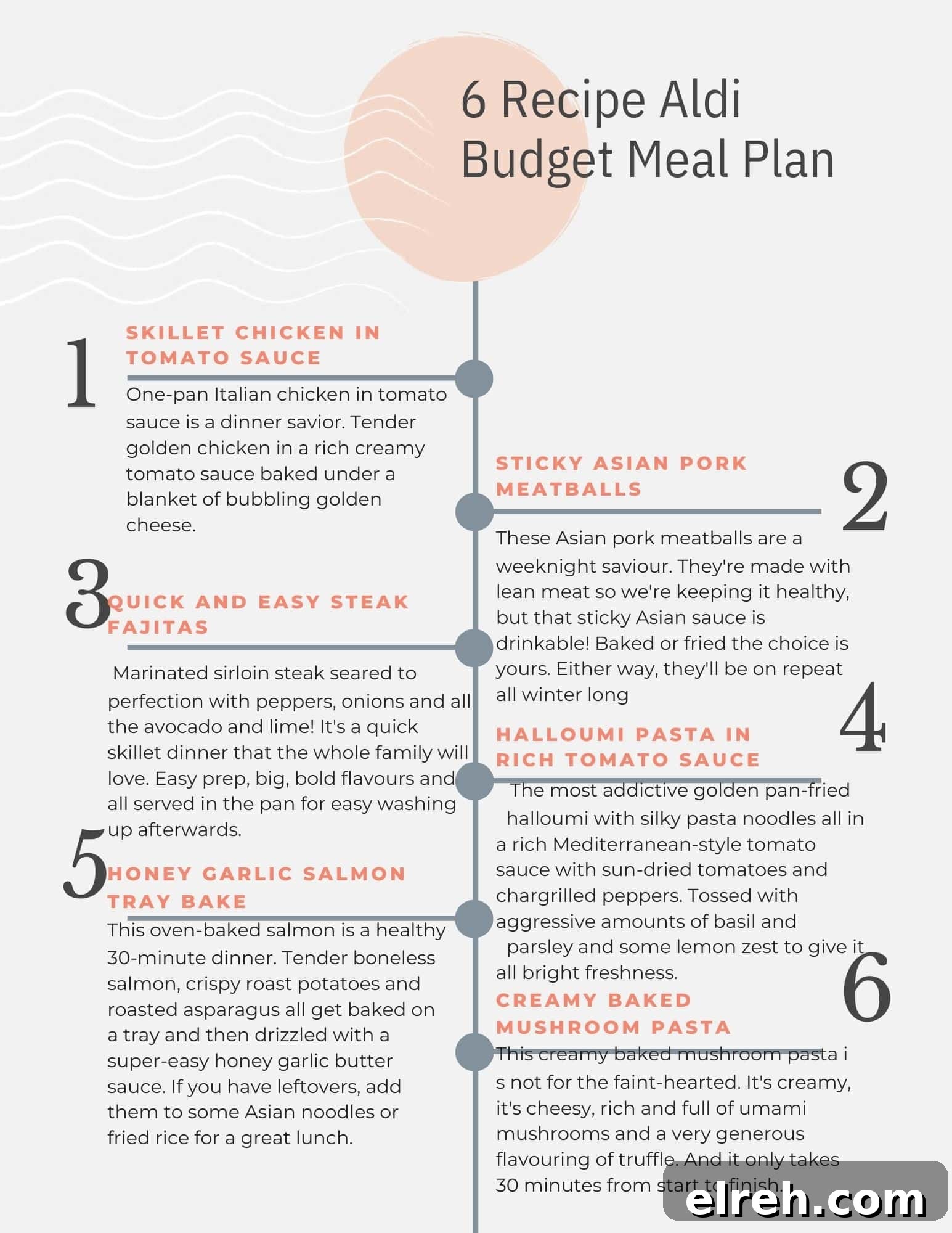 Aldi meal plan tip sheet.