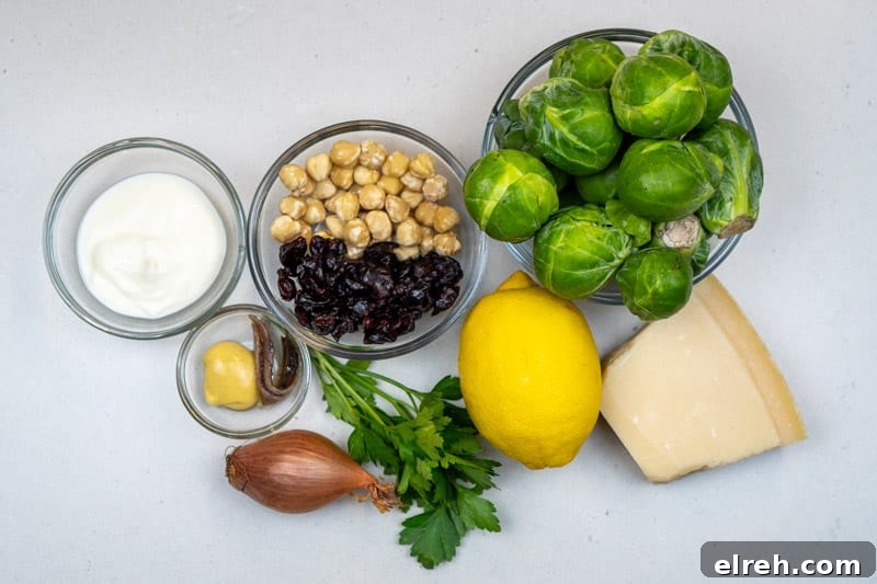 Shaved Brussels Sprouts Salad with Cranberries and Hazelnuts 3 Ingredients for this salad