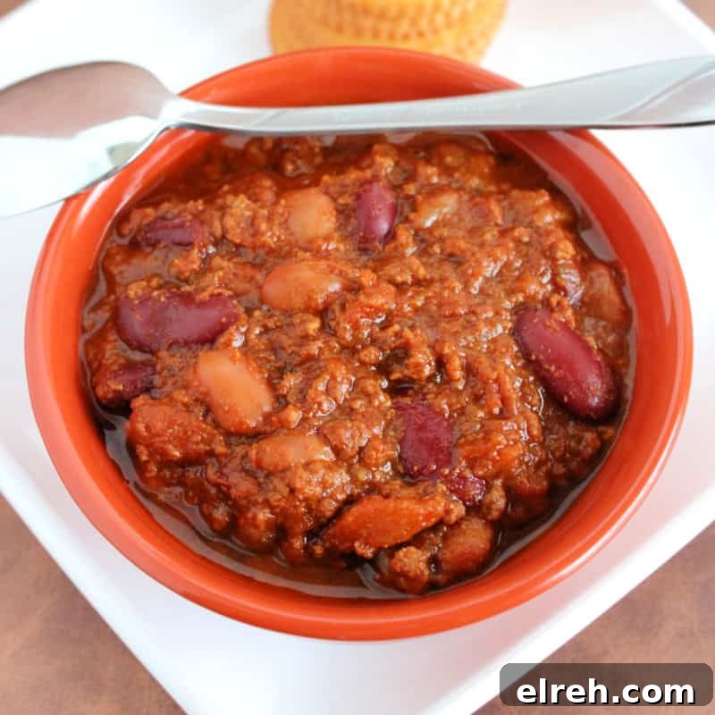 Celery Recipes Fresh Ideas for What to Make with Celery 26 Wendy's Chili in an orange bowl with a spoon on it