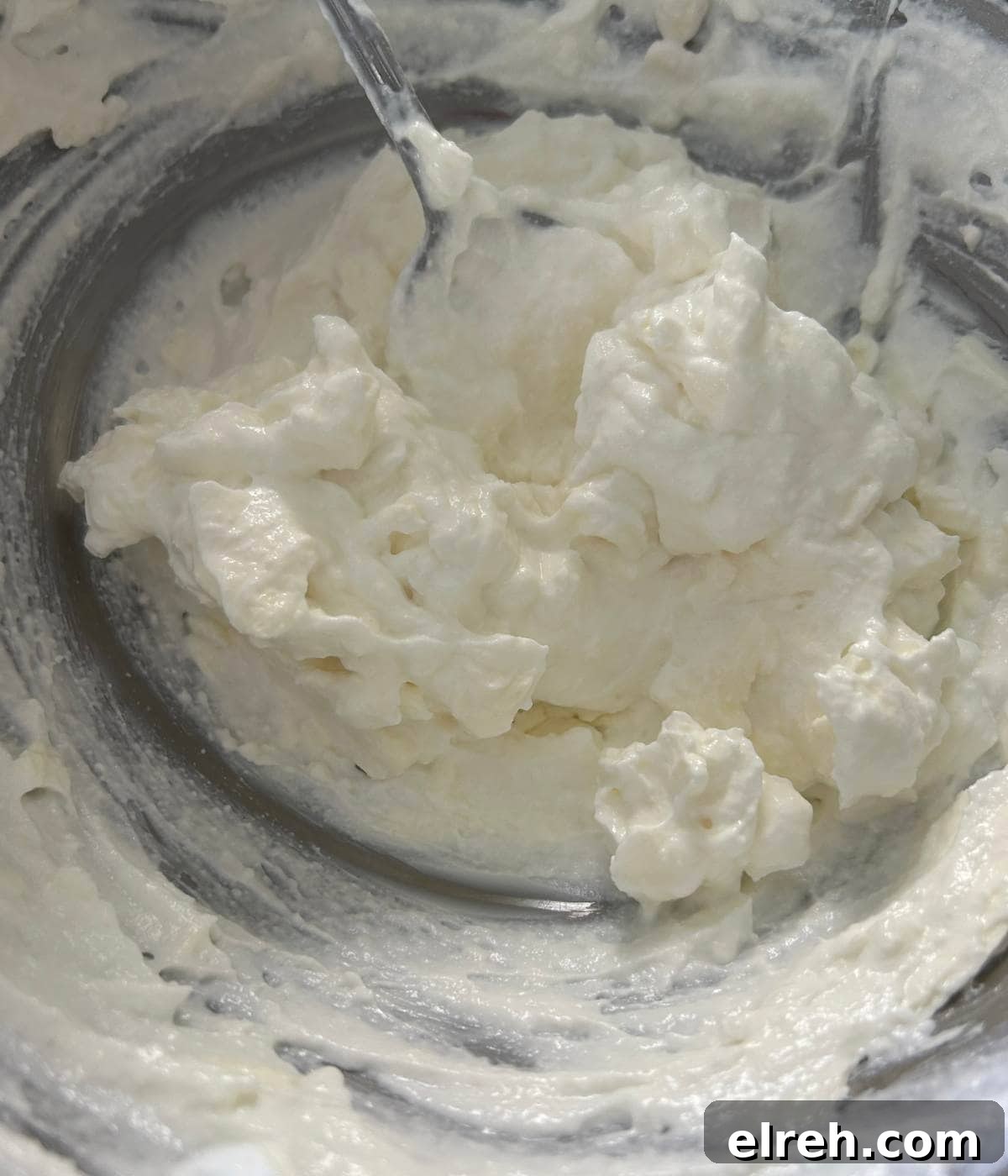 Creamy High-Protein Buffalo Chicken Dip with Cottage Cheese 5 Cottage cheese and cream cheese mixed together.