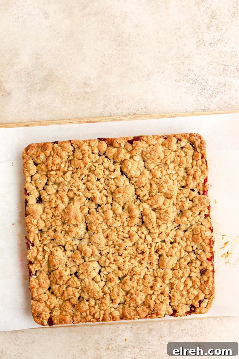 Tangy Cranberry Lemon Bars with Shortbread Crust 10 Topping sprinkled over the cranberry layer.