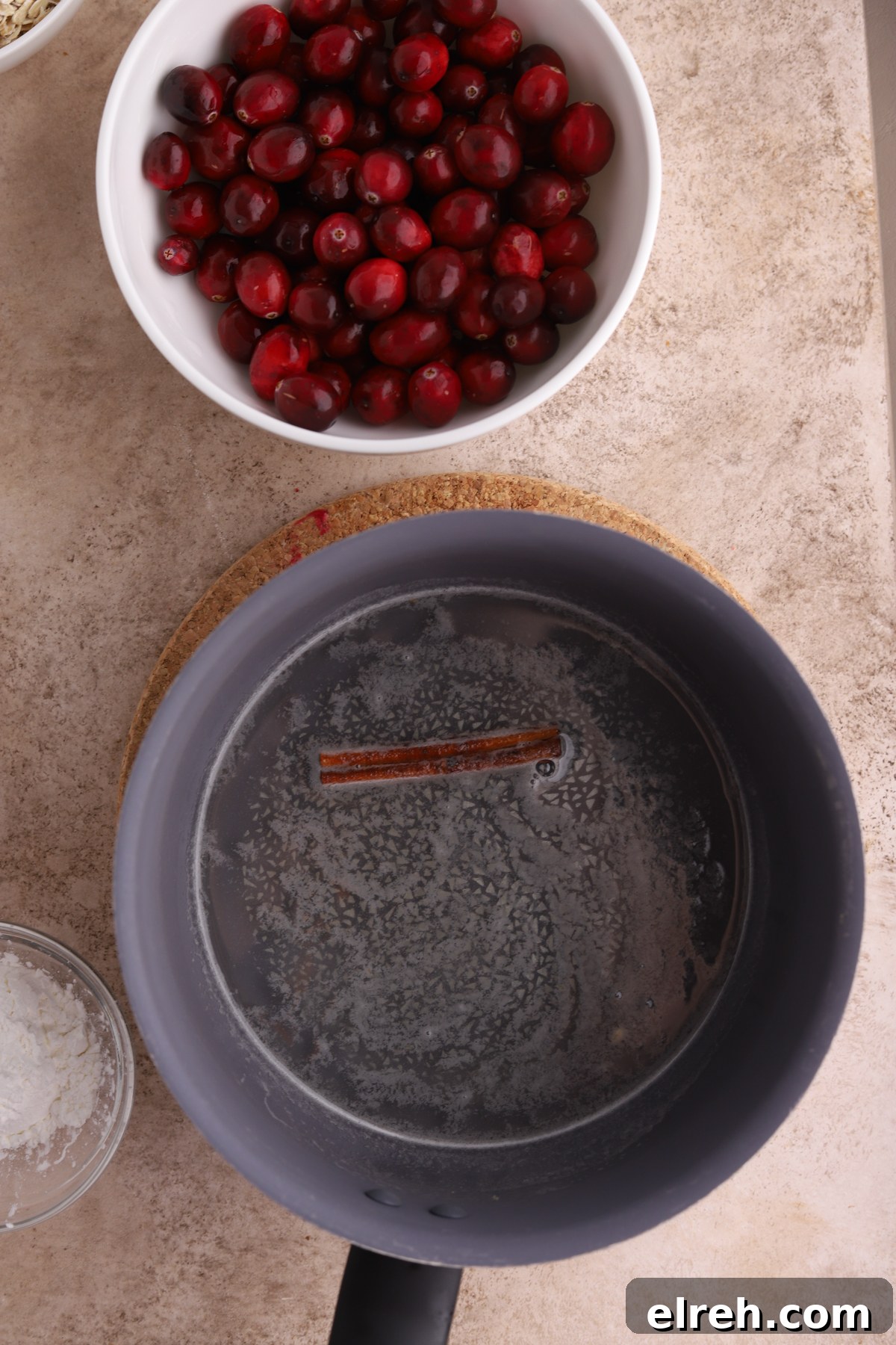 Tangy Cranberry Lemon Bars with Shortbread Crust 5 Making the crumble mixture.