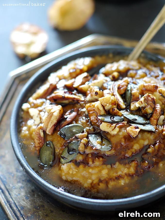 Pumpkin Spice Breakfast Porridge {Free from gluten, dairy, refined sugars, and can easily be made nut-free too}. Like having quick and easy pumpkin spice dessert for breakfast -- wholesomely ♥