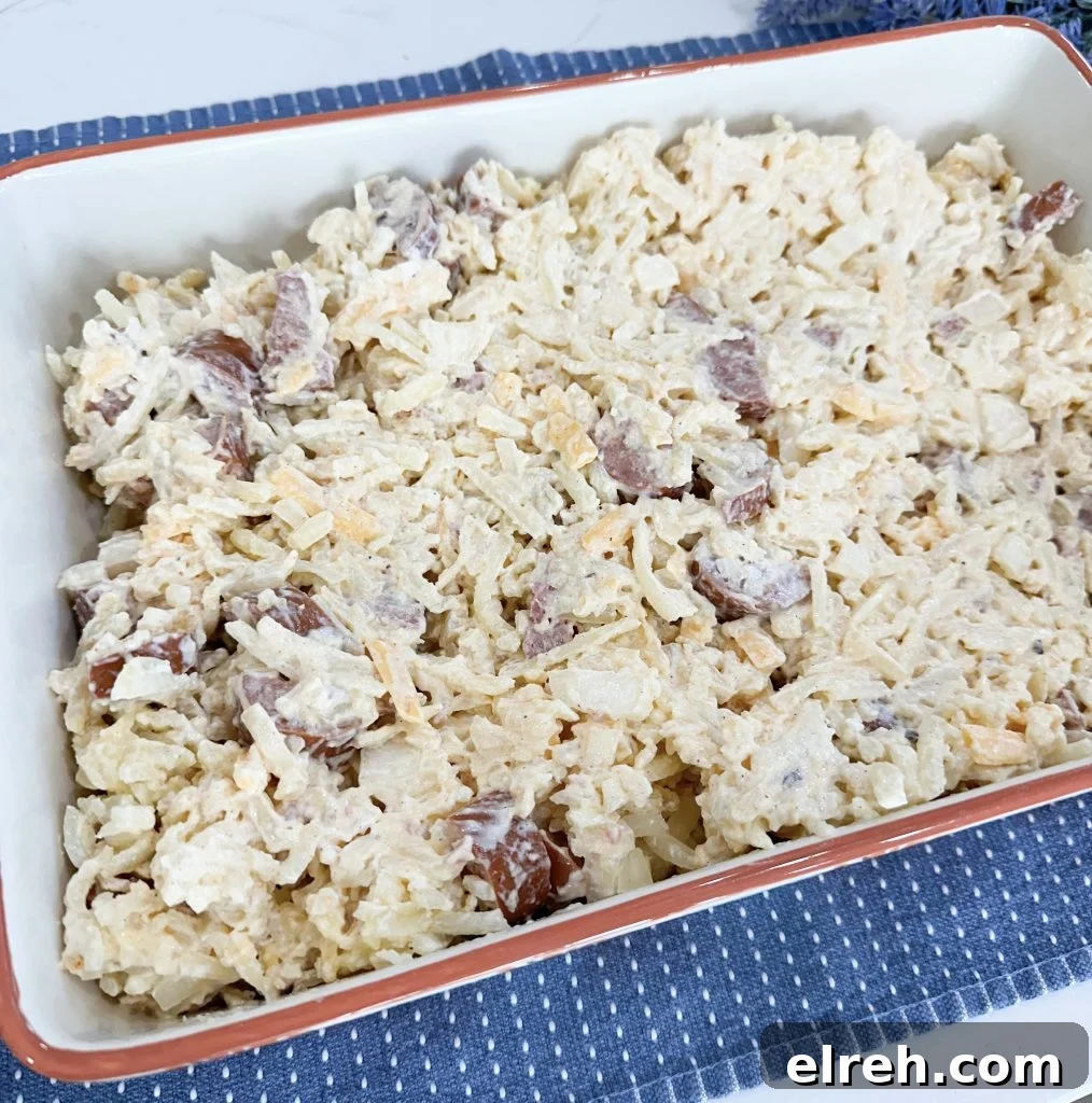 Dump and Go Sausage Hashbrown Casserole