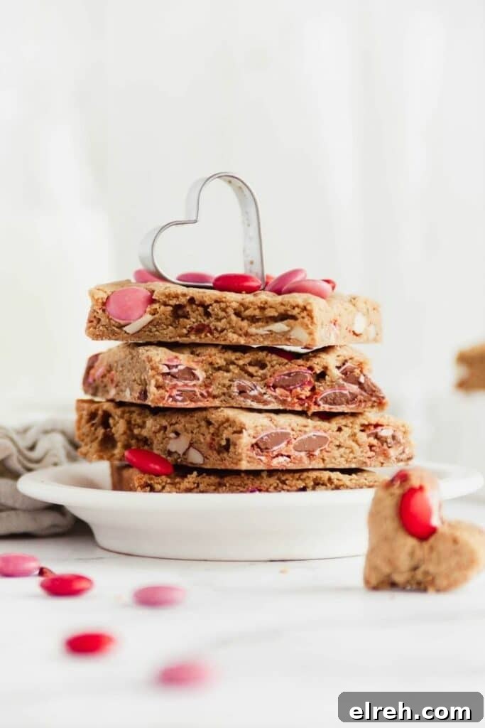 stack of brown butter blondies with cookie cutter