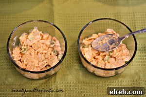 Buffalo chicken pie filling layer in ramekins
