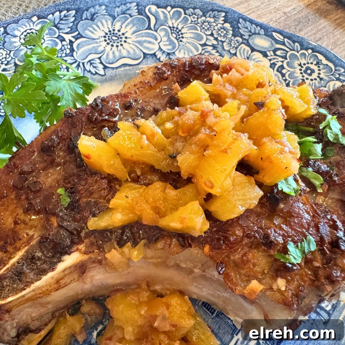 coconut crusted pork chops with pineapple pan sauce