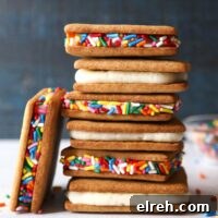 Graham Cracker Sandwiches with Creamy Frosting 6 stack of graham cracker frosting sandwiches, some with sprinkles