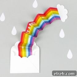 Rainbow surprise party invitation | 25+ Rainbow crafts, food and more