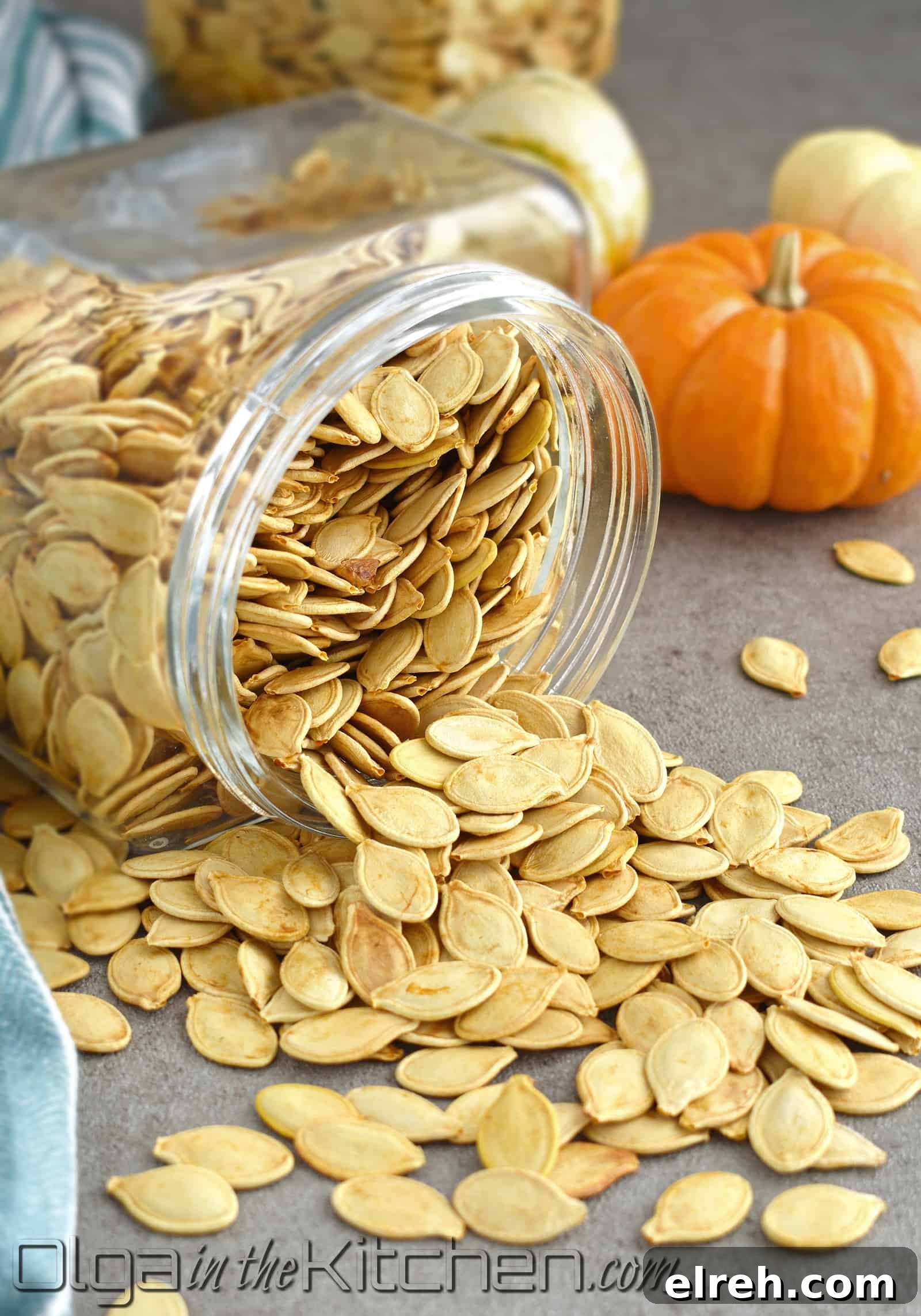 Fresh pumpkin seeds with pulp