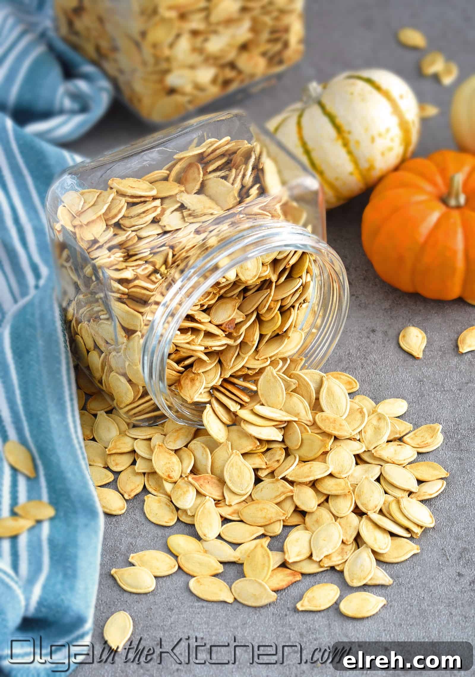 Bowl of pumpkin seeds ready to eat