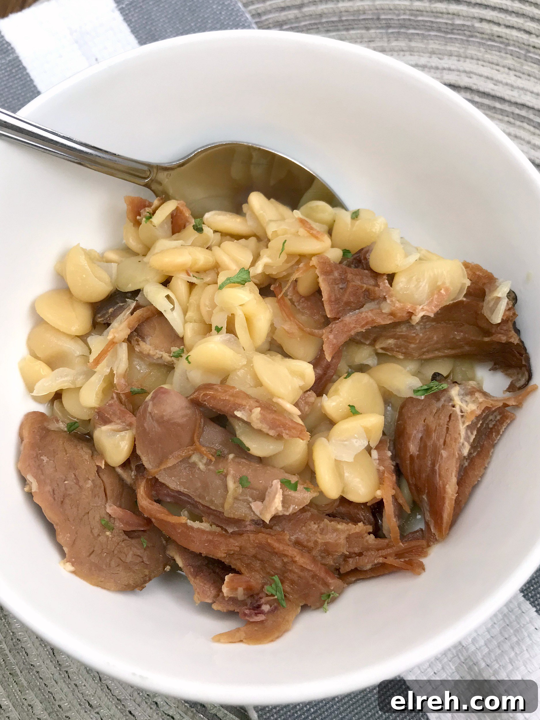 Instant Pot Lima Beans and Ham - plated