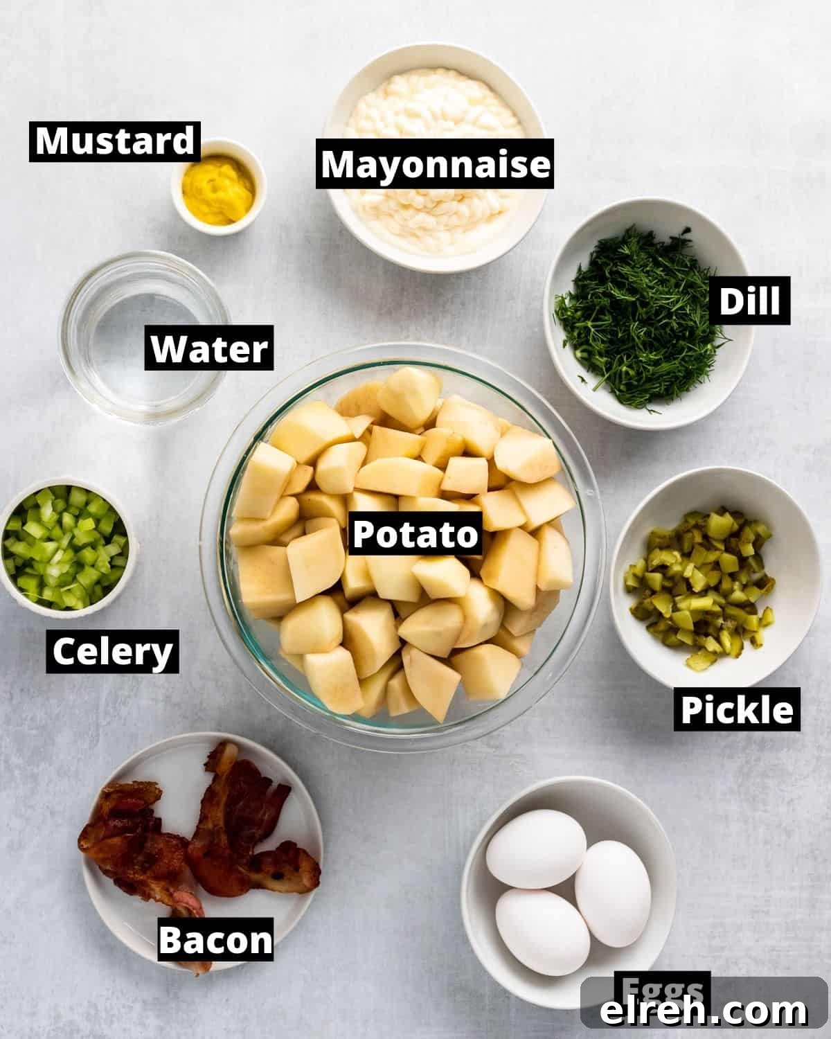 Ingredients for Instant Pot Potato Salad