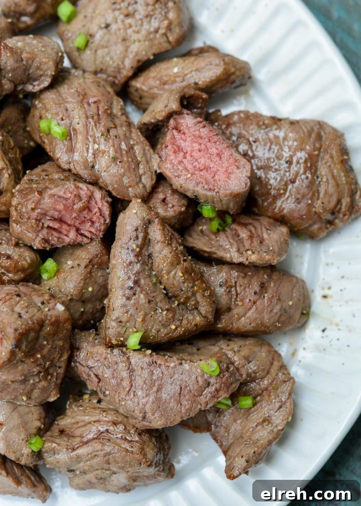 Air Fryer Steak Tips made with two main ingredients for an easy keto dinner