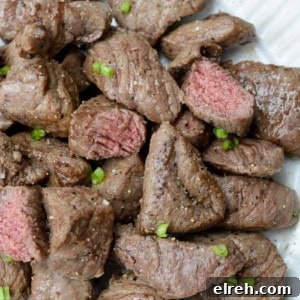 Air Fryer Steak Tips made with two main ingredients