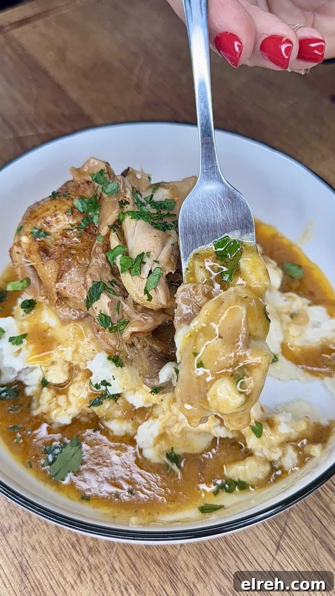 Crockpot Chicken Drumsticks Recipe 18 Chicken drumsticks with gravy over a side dish