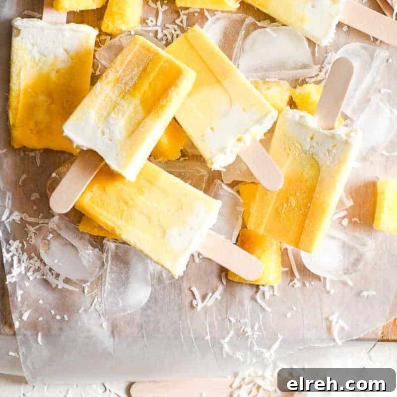 pina colada popsicle recipe card photo