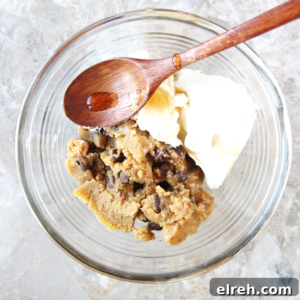 Crustless Chickpea Chocolate Chip Cookie Dough Cheesecake 3 Chickpea Chocolate Chip Cookie Dough Cheeseball